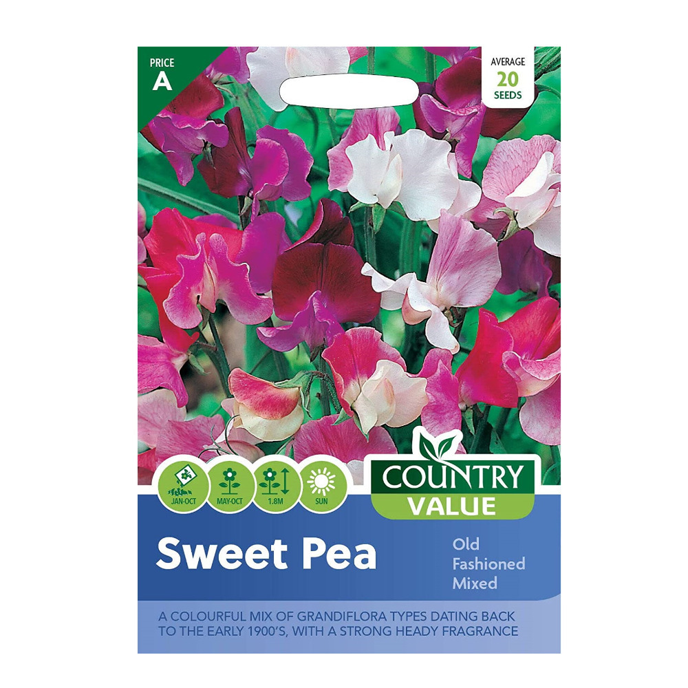 Sweet Pea Seed Grow Your Own Garden Flowers Old Fashioned Packet Country Value