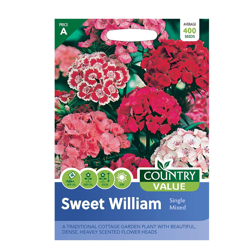 Sweet William Seed Grow Your Own Garden Flowers Single Mix Packet Country Value