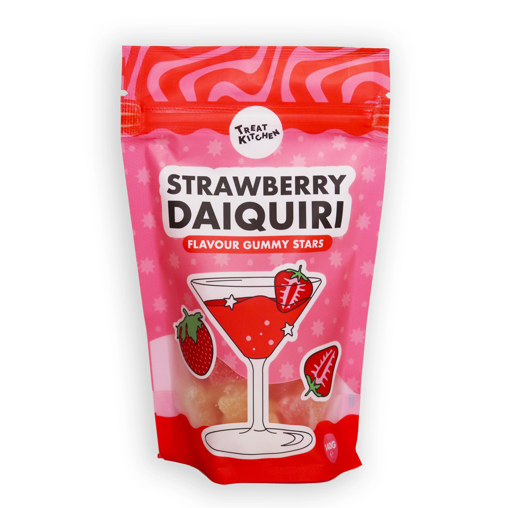 Sweets Gift Pouch Retro Cocktail Inspired Strawberry Daiquiri Treat Bag 140g Pick N Mix Candy