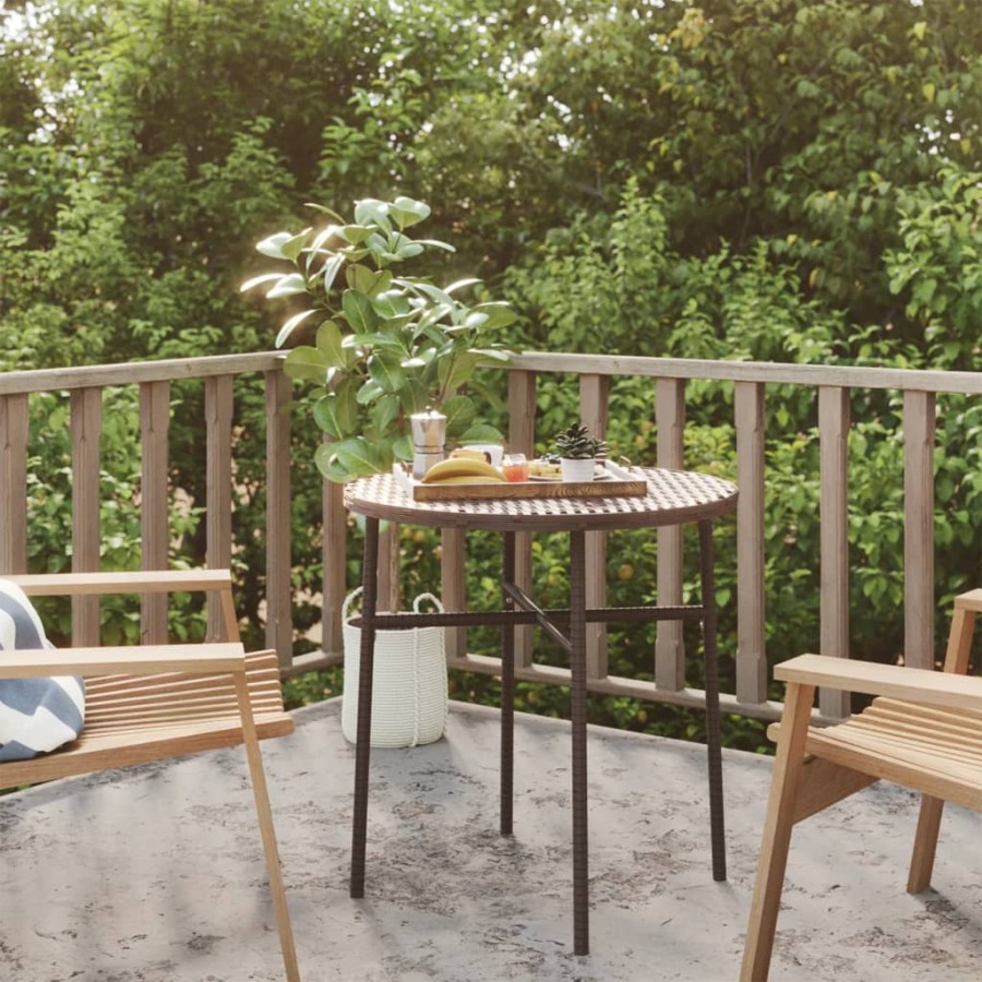 Click to view product details and reviews for Tea Table Brown 45 Cm Poly Rattan.