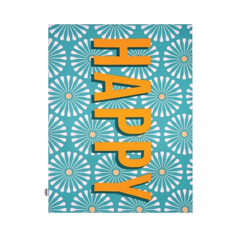 Click to view product details and reviews for Tea Towel Cotton Dish Cloth With Happy Decor Print.