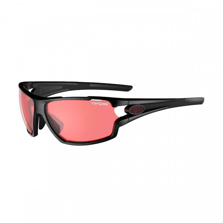 TIFOSI AMOK ENLIVEN BIKE RED LENS SUNGLASSES 2020: CRYSTAL BLACK/ENLIVEN BIKE RED  TIFAMOEBB