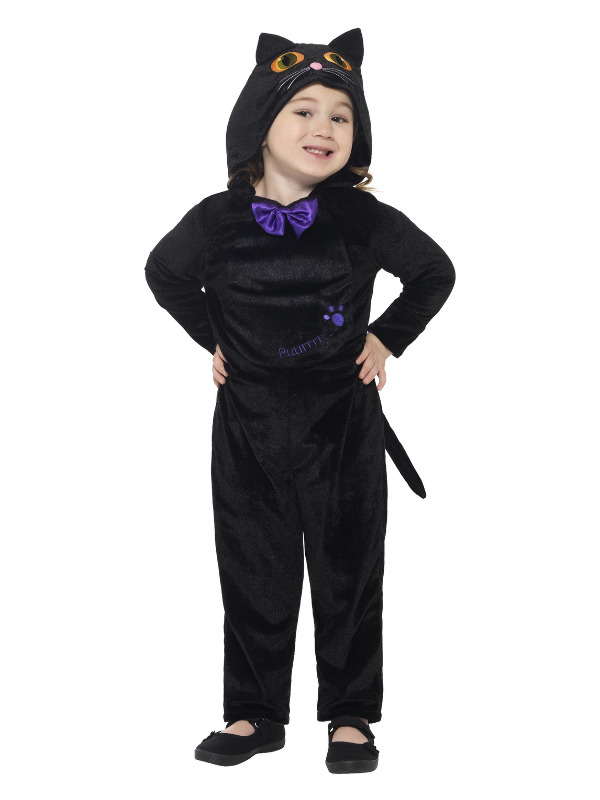 Click to view product details and reviews for Toddler Cat Costume Black With Hooded Jumpsuit 2 To 3 Years.