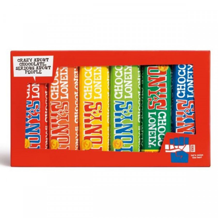 Click to view product details and reviews for Tonys Tonys Chocolonely Rainbow Tasting Pack 47 50gx6 X 12 704998.
