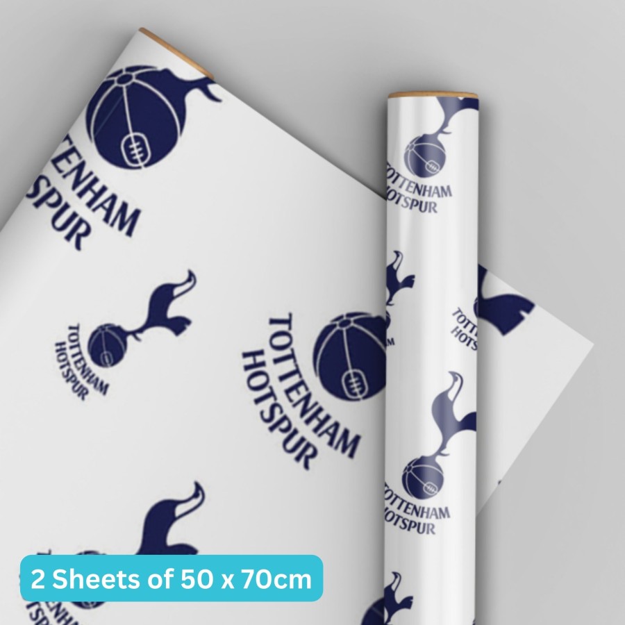 Tottenham Hotspur Fc 2 Sheets & 2 Tags Gift Wrap