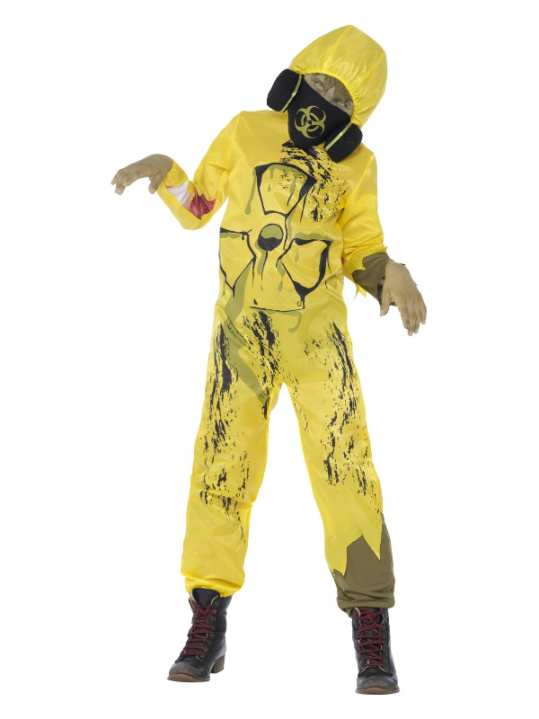 Toxic Waste Costume With Jumpsuit Gas Mask Cazaar