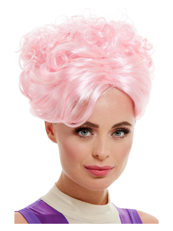 Click to view product details and reviews for Trapeze Artist Wig Pink With Curls 52067.