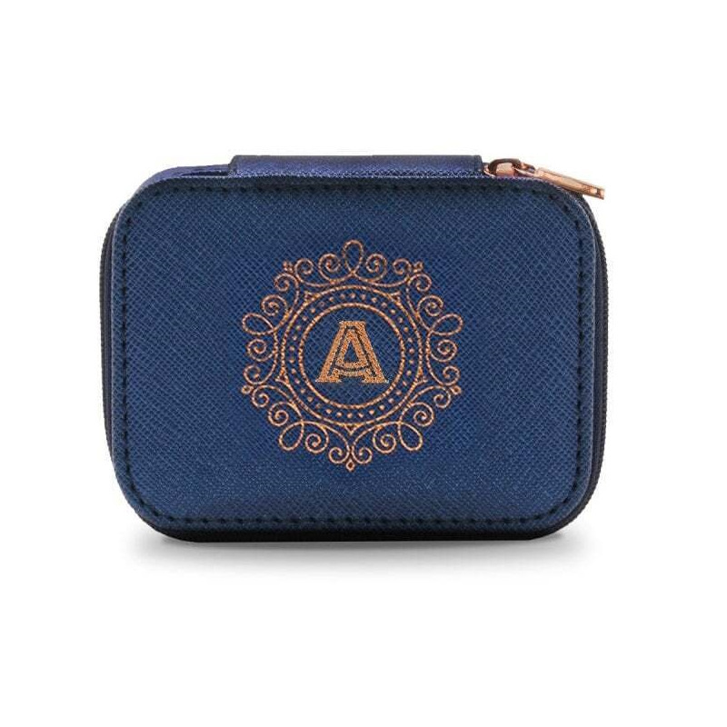 Travel Jewellery Boxes Case Alphabet Initial Ring & Earring Storage Name Letter Gift - A