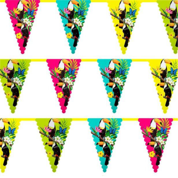 Click to view product details and reviews for Tropical Party Plastic 10 Scallop Flag Bunting 6m.