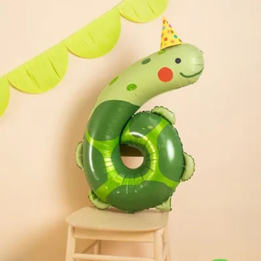 Turtle Foil Balloon Number 6 - 6th Birthday Party 