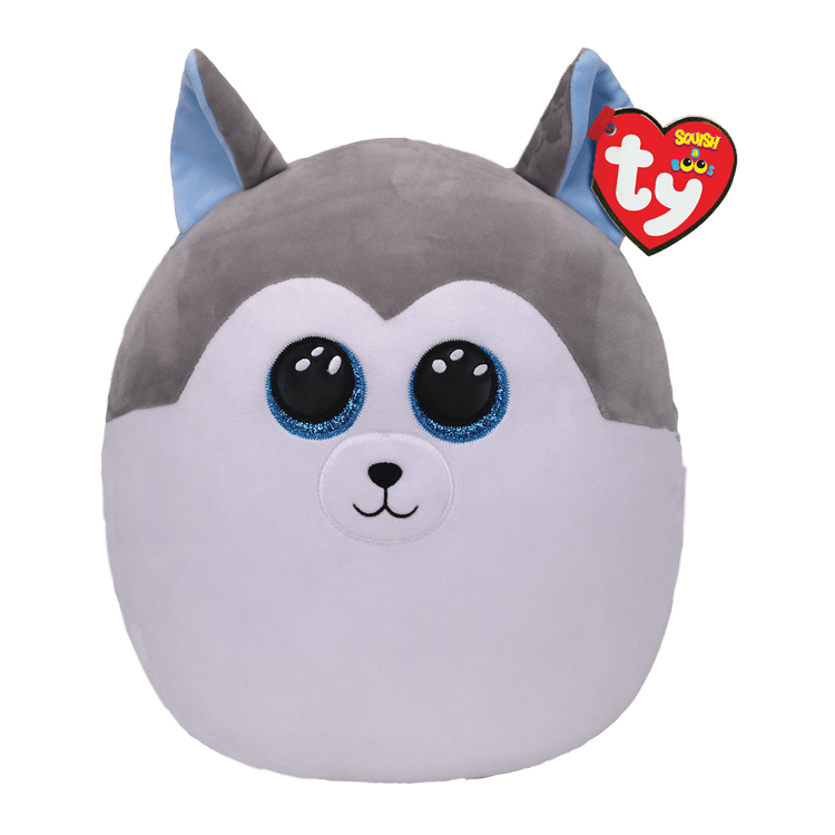 Ty Squish a Boo - Slush Grey and White Husky - 10 inch
