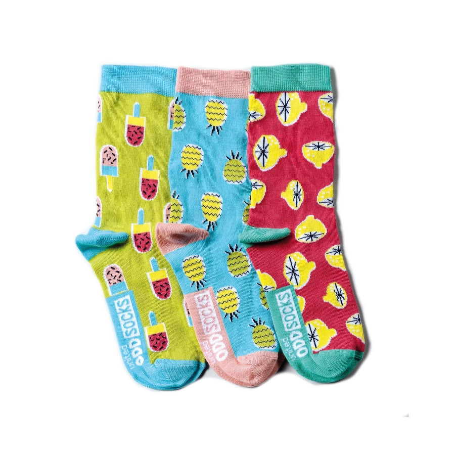 United Oddsocks Kitschy Mismatched Bright Kids Socks UK Size 12-5.5 Girls Gift