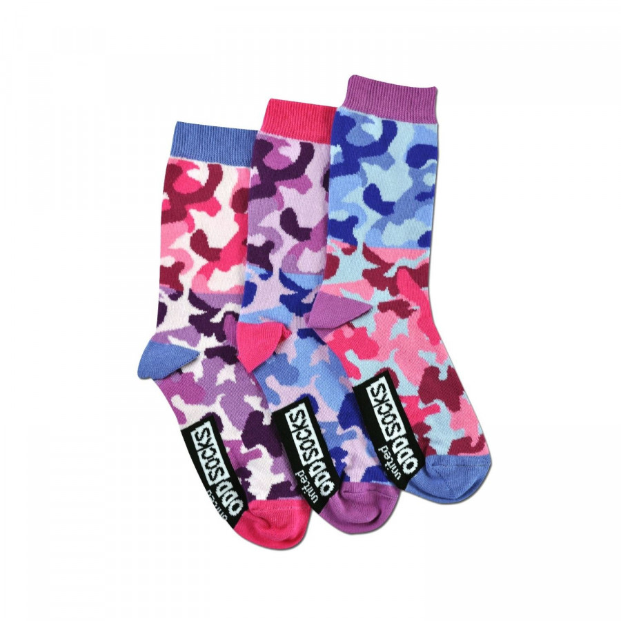 Click to view product details and reviews for United Oddsocks Mis Matched Camouflage Vibrant Pink Blue Uk 12 55 Girls Socks.