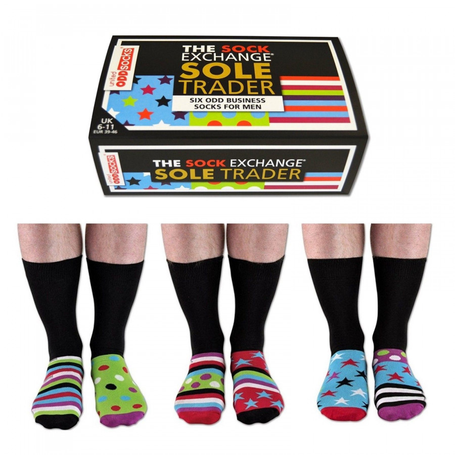 United Oddsocks Set Of 6 Sole Trader Business Odd Socks For Men UK Size 6 - 11