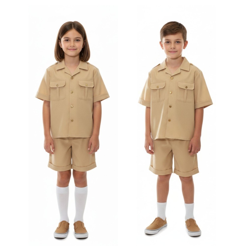Kids Palaeontologist Costume | 5 Pcs | Jacket, Trousers, Hat, Magnifying Glass & Inflatable Dinosaur