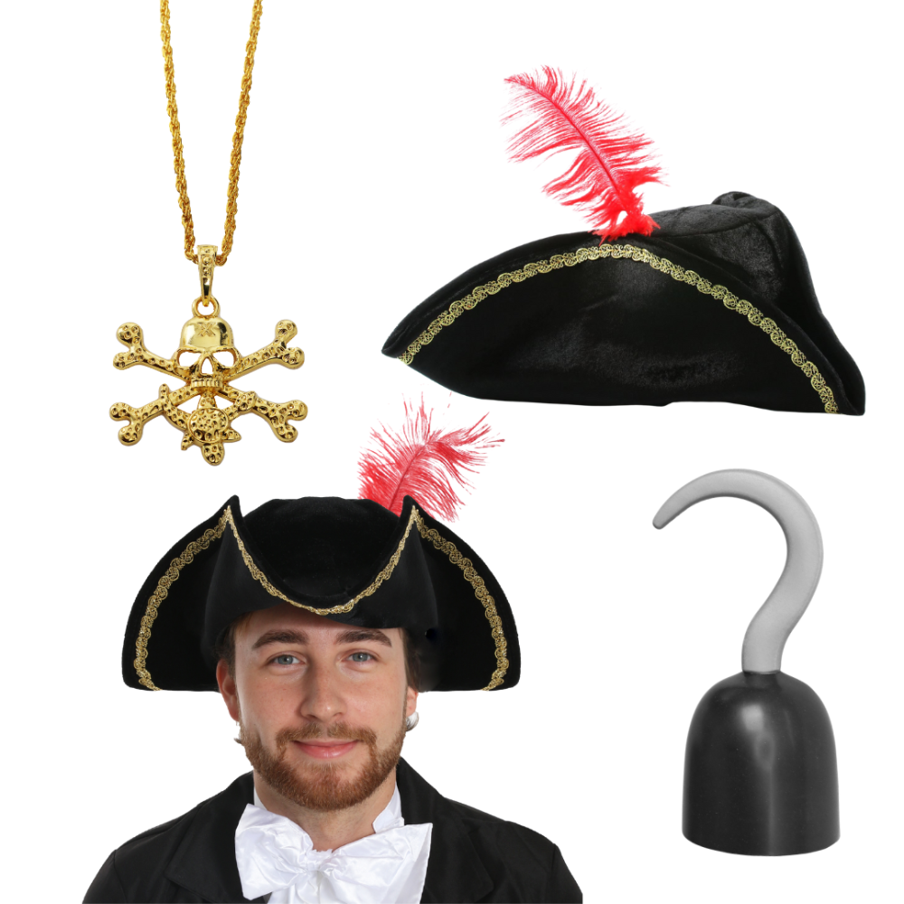 Click to view product details and reviews for Pirate Accessory Set 3 Pcs Hat Hook Necklace.