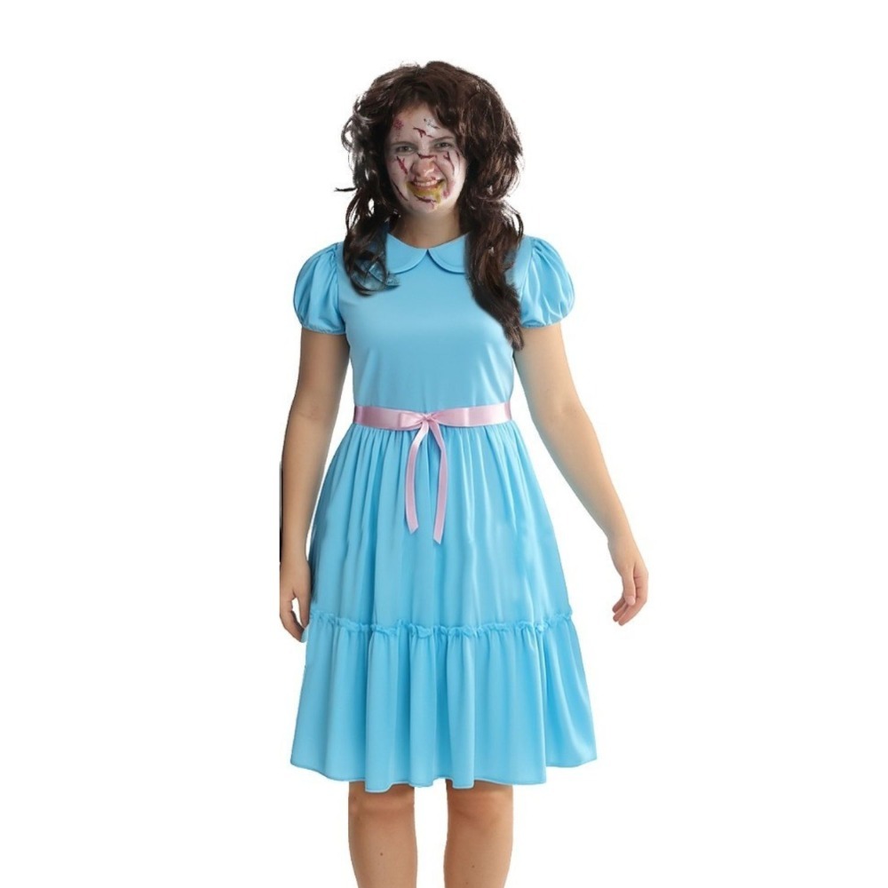Ladies Shining Sister Duo Costume | 8 Pcs | Dress, Tights, Axe & Face Paint