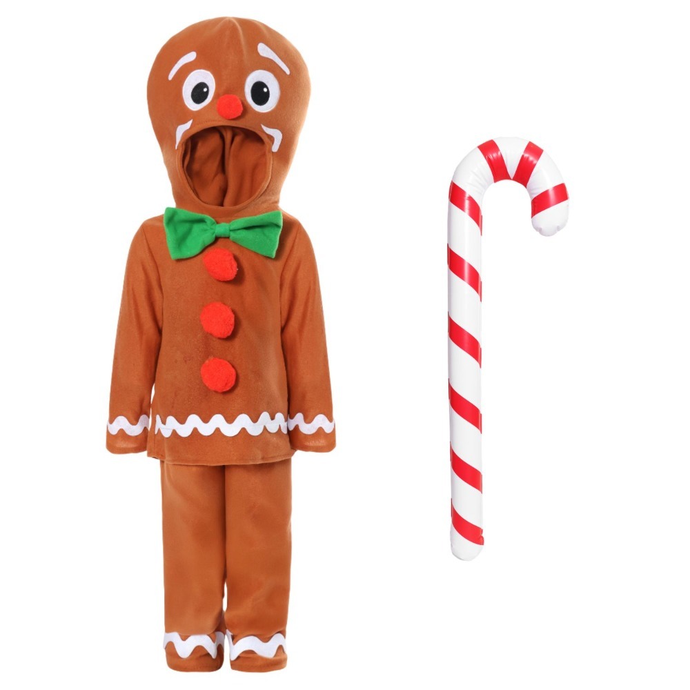 Click to view product details and reviews for Kids Gingerbread Man Costume 3 Pcs Top Trousers Inflatable Candy Cane Large.
