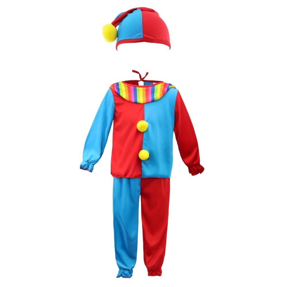 Click to view product details and reviews for Kids Clown Costume 3 Pcs Top Trousers Hat.