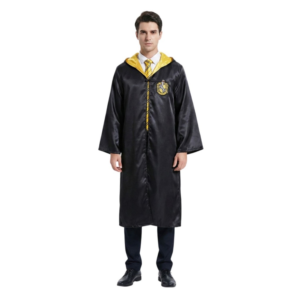 Adults Harry Potter Costume | Hufflepuff Cloak, Tie & Tattoos