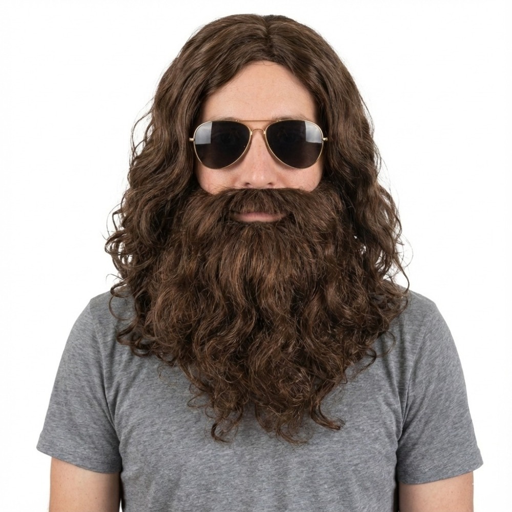 Click to view product details and reviews for Adults Hungover Man Accessory Set 3 Pcs Wig Beard Sunglasses.
