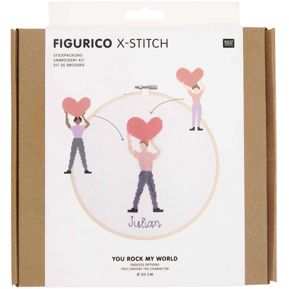 Valentines Day Cross Stitch Embroider Starter Kit DIY Gift - You Rock My World