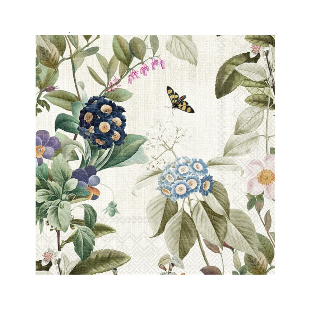 Vanessa Cream Napkins Lunch Party Disposable Paper Serviettes Floral