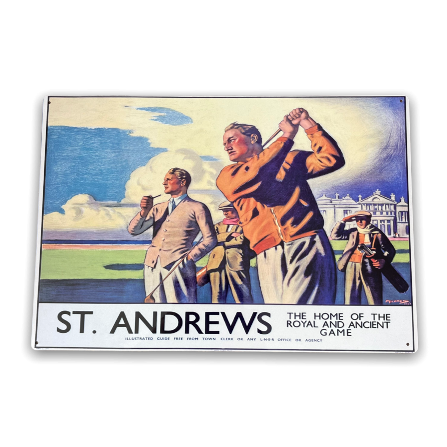 Geko Products Vintage Metal Sign - British Railways Retro Advertising, St Andrews, Scotland