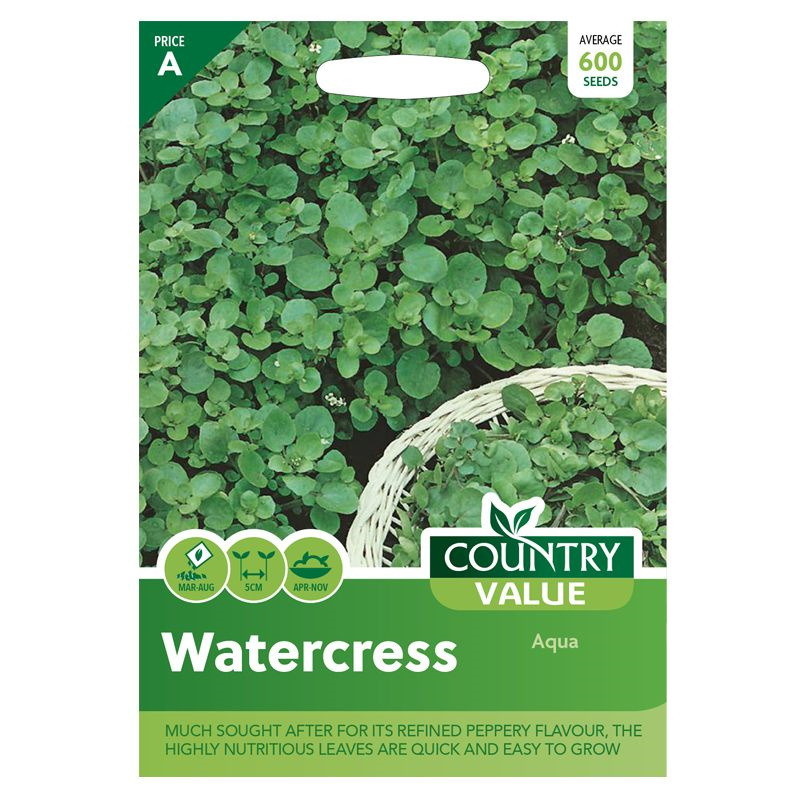Watercress Seeds Grow Your Own Garden Vegetable Salad Aqua Packet Country Value
