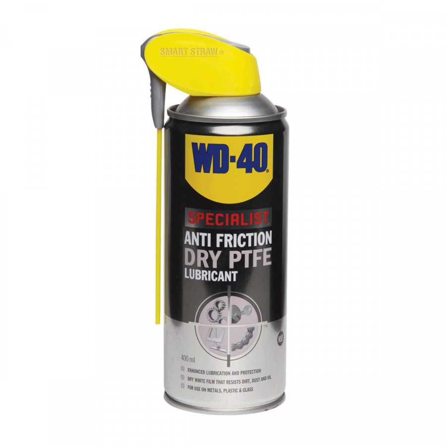 WD-40 SPECIALIST ANTI FRICTION DRY PTFE LUBRICANT 400ML AEROSOL:  400ML - WD40SPTFE400