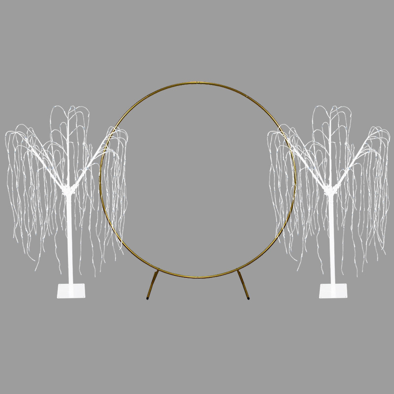 Click to view product details and reviews for Wedding Moongate Gold 2 X Weeping Willow Tree 240cm Warm White.