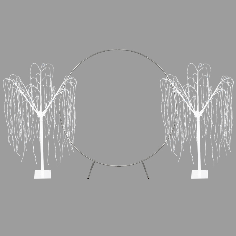 Click to view product details and reviews for Wedding Moongate Silver 2 X Weeping Willow Tree 240cm Warm White.