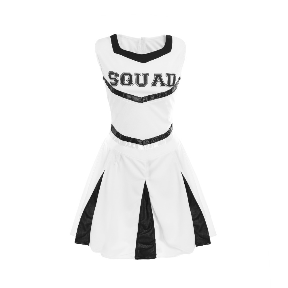 Mens White Cheerleader Stag Do Costume with Wig