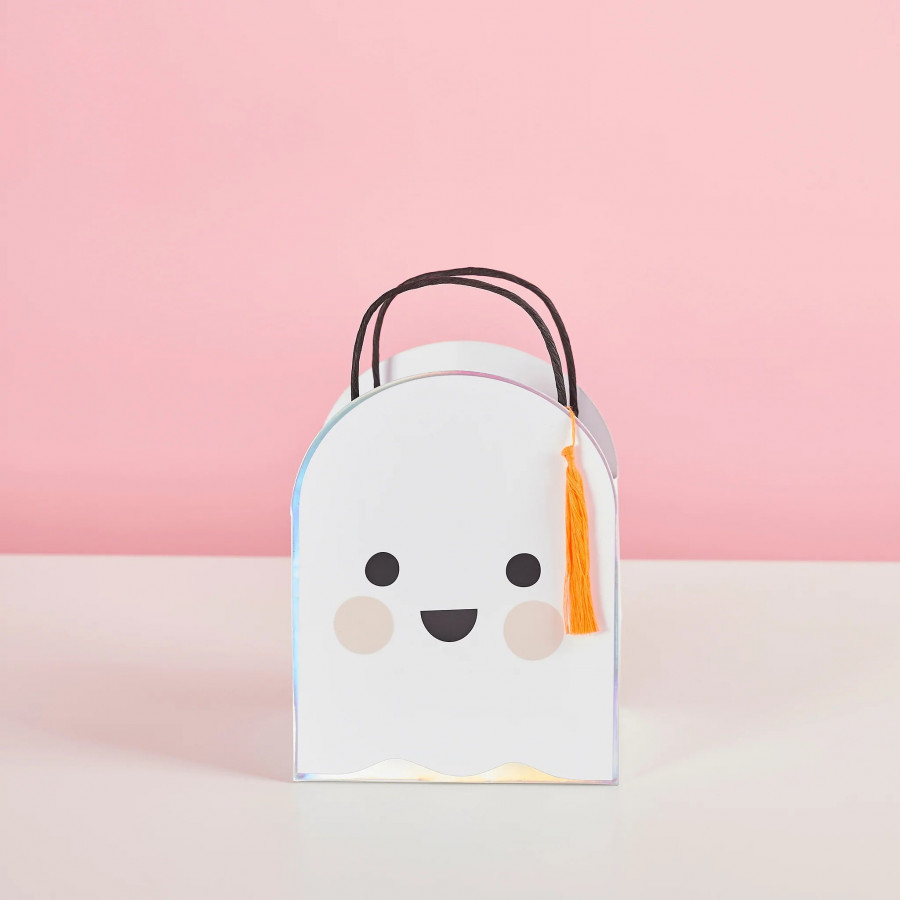 Click to view product details and reviews for White Ghost Halloween Trick Or Treat Party Bags 5pck.