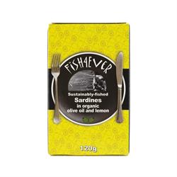 Whole Sardines in Organic Olive Oil and Lemon 120g - F4E-015