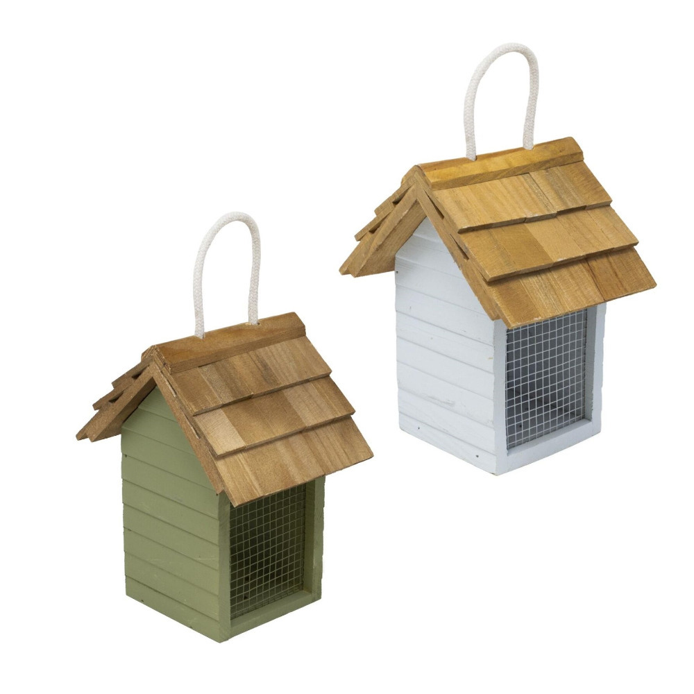 Wild Birds Peanut Feeder Gardman Green Or Blue Hanging Beach Hut Garden House