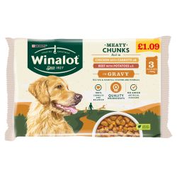 WINALOT Adult Dog Food Pouch Mixed in Gravy 3x100g PM1.09 - 100g - 771254