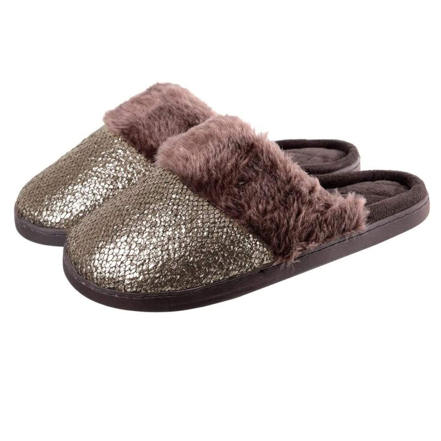 Click to view product details and reviews for Womens Coco Slip On Mule Slippers With Faux Fur Lining Chocolate 3 4.