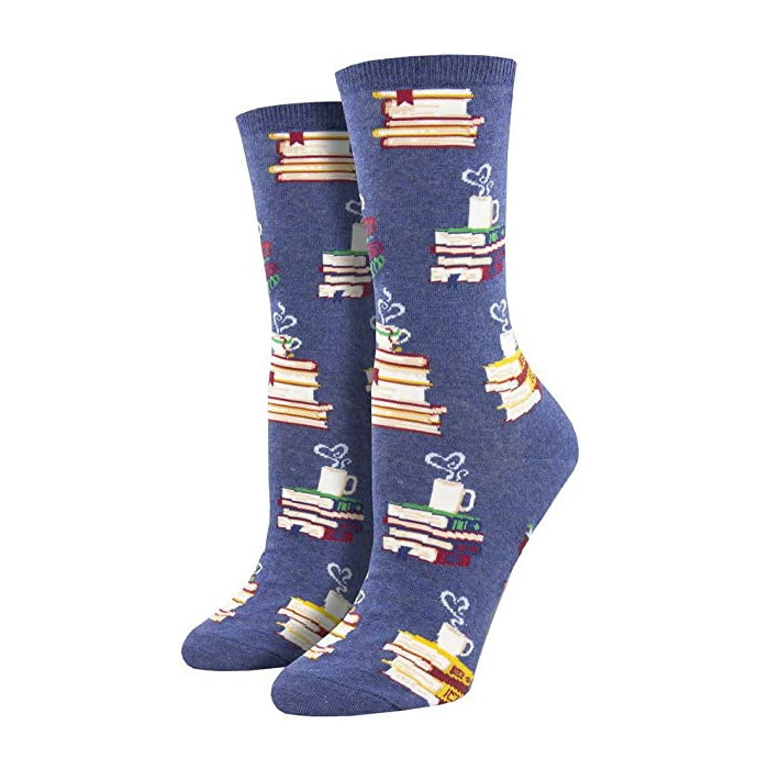 Women's Crew Socks Love Stories Fashionable Book Design Ladies UK 3.5 - 8.5