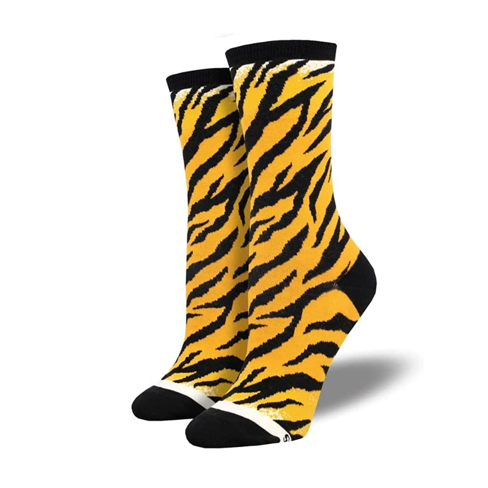 Click to view product details and reviews for Womens Tiger Print Crew Socks Fashionable.