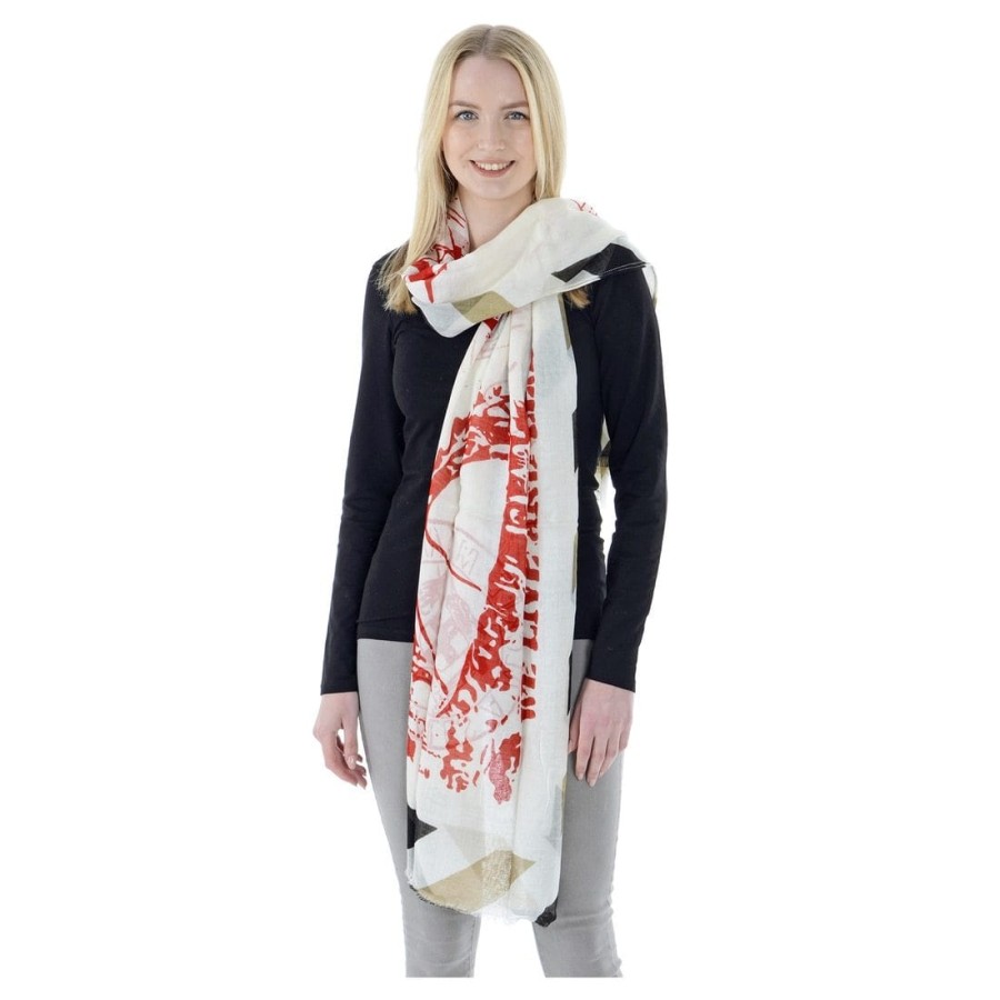 Click to view product details and reviews for Womens Sheer Summer Scarf Retro Postal Print Neptuna.