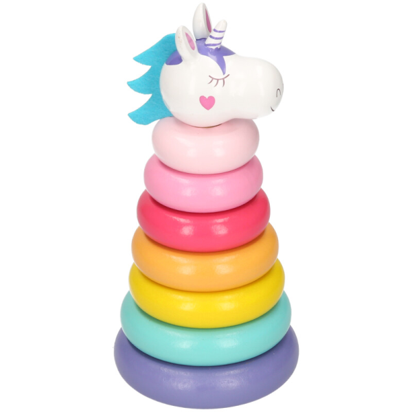 WOOD UNICORN STACKER Fun Time Baby Toddler Learning Toys Sensory Activity Toy