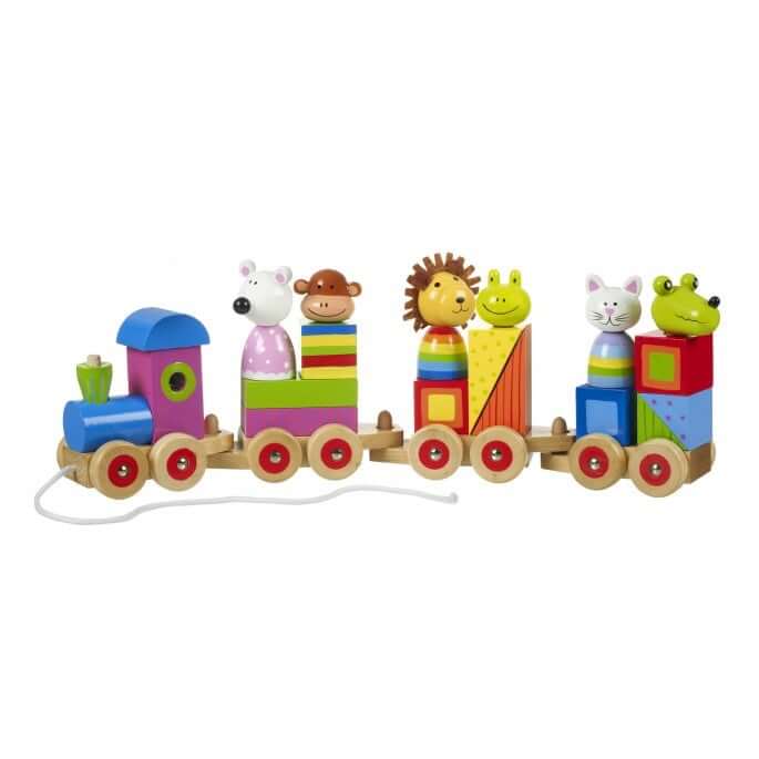 Wooden Animal Pull Along Puzzle Train
