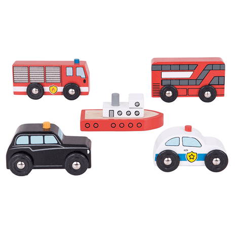 Wooden City Vehicles play set