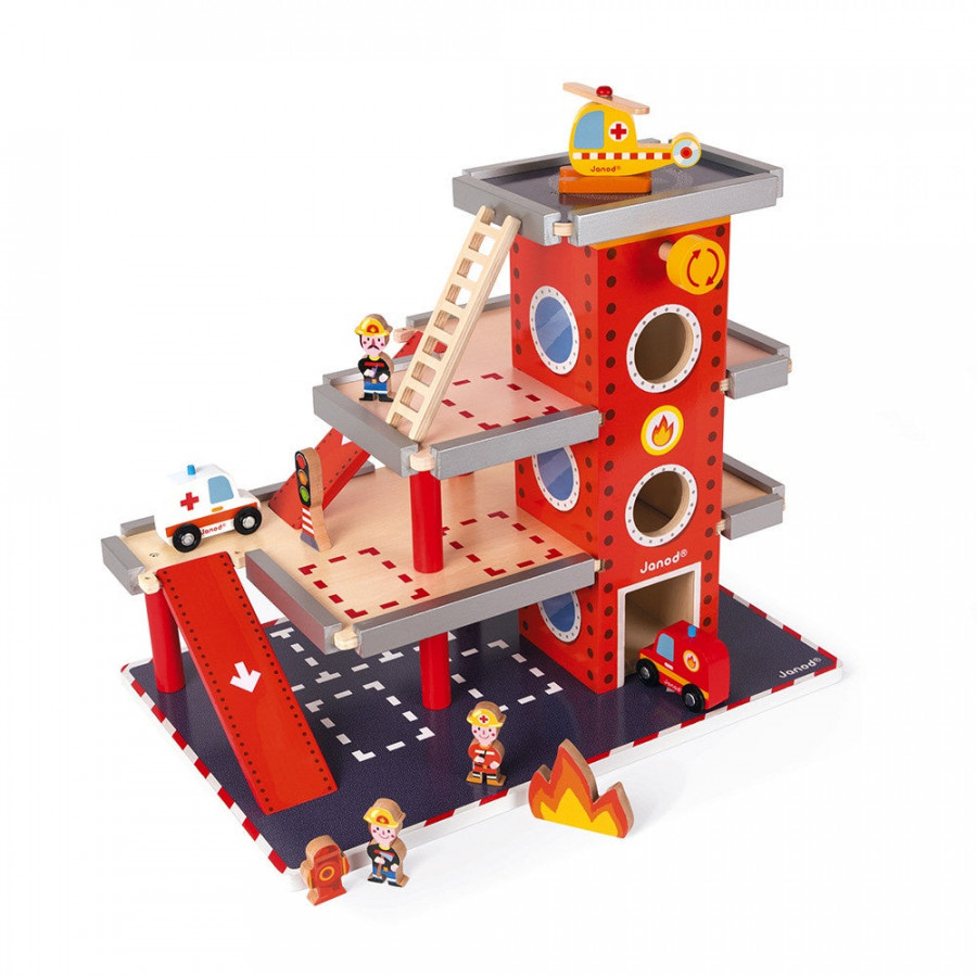 Wooden Fire Station with accessories
