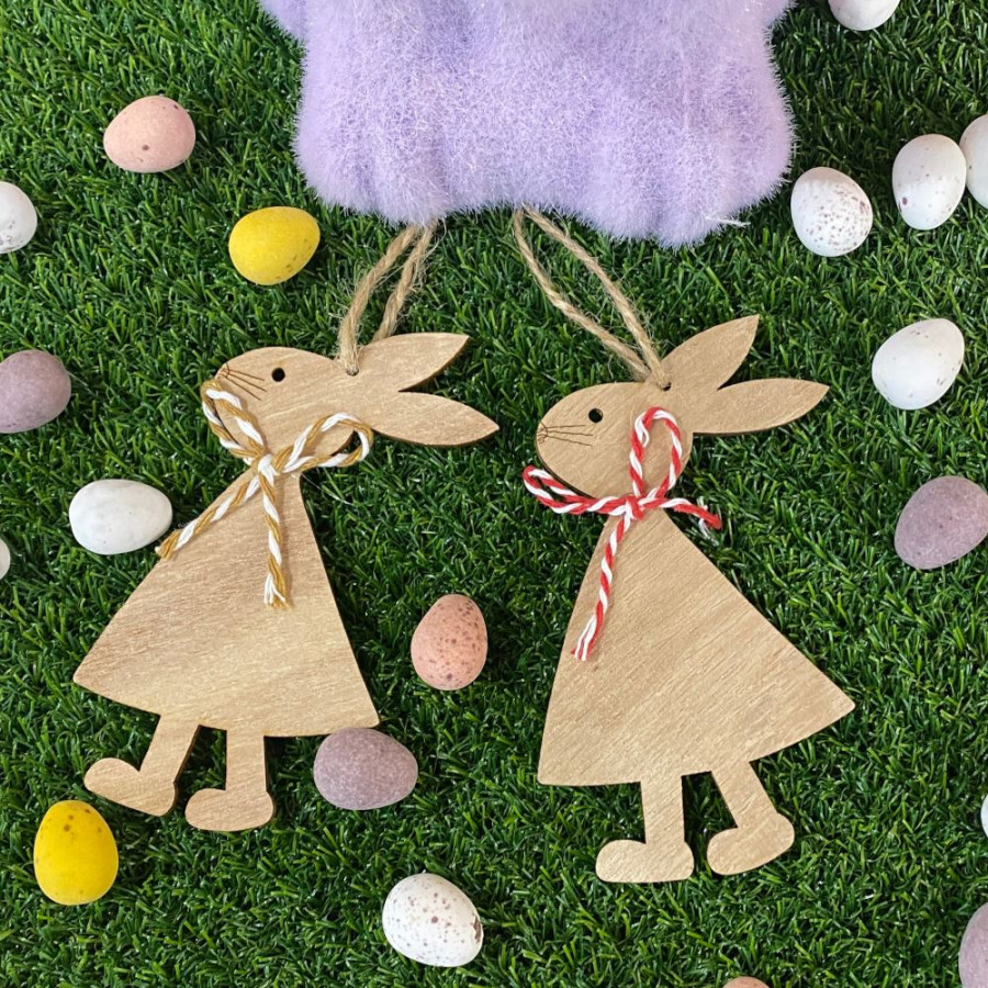 Click to view product details and reviews for Bunny Rabbit Wooden Tags Easter Gift Labels Kids X2.
