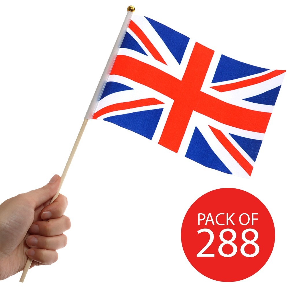 20-Pack Union Jack Hand Flags - Great For VE Day, Royal Events, Street Parties (21x14cm)