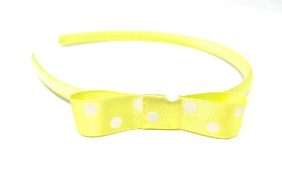 Click to view product details and reviews for Yellow Polka Dot Side Bow Headband.