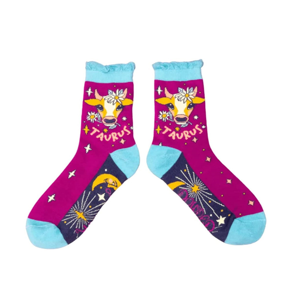 Taurus Bamboo Zodiac Star Sign Ankle Socks Cazaar