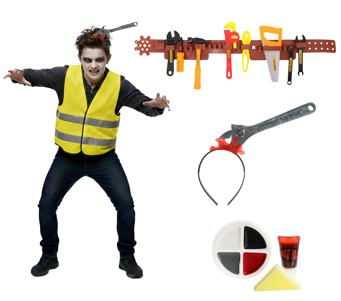 Click to view product details and reviews for Kids Zombie Builder Costume 13 Pcs Yellow Hi Vis Vest 10 Pcs Tool Belt Spanner Headband Face Paint Large. Click to view product details and reviews for Kids Zombie Builder Costume 13 Pcs Yellow Hi Vis Vest 10 Pcs Tool Belt Spanner Headband Face Paint Large.